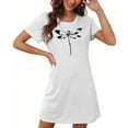 thumbnail image 4 of Sakmal Short Moomoo Sleep Dress for Women White Cute Loungewear Short Sleeve Print Nightgowns for Women, 4 of 7