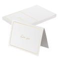 thumbnail image 1 of Uxcell 40 Pcs  "Love You" Table Place Cards White Gold Line Frame 5.6x3.8 Inch Foldable Blank Fillable Cardstock Greeting Cards for Table Setting, 1 of 6