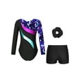 thumbnail image 2 of Haitryli Gymnastics Leotards for Girls Ballet Dance Unitards Tumbling Outfits Hair Scrunchie Bodysuits Navy Blue 14, 2 of 5