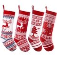 thumbnail image 1 of CPDD Christmas Stockings Large Size Rustic Cable Knit Xmas Stocking 18 Inches Classic Decorations Gift Set of 4 732 Red+white, 1 of 1