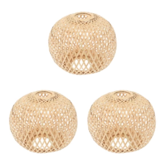 Yuarrent Bamboo Woven Lampshade Handwoven Rustic for Teahouse Island Kitchen Type1 NO1