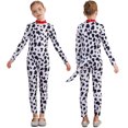 thumbnail image 3 of Disfraz unisex de Animal para cachorros y Halloween, mono con estampado de vaca y leche dálmata, mono de manga larga con cola 3D para cachorros, pijama, 3 of 5