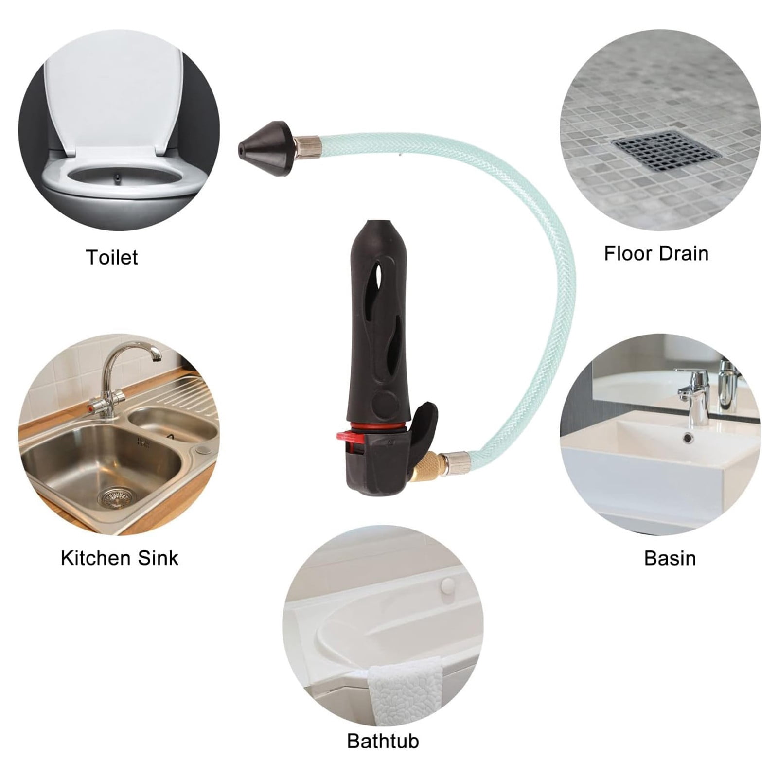 Tall Pressure CO2 Drain Firearm With Flexible Tube For Profound Cleaning Clogged Conduits Condensers Piping Tool