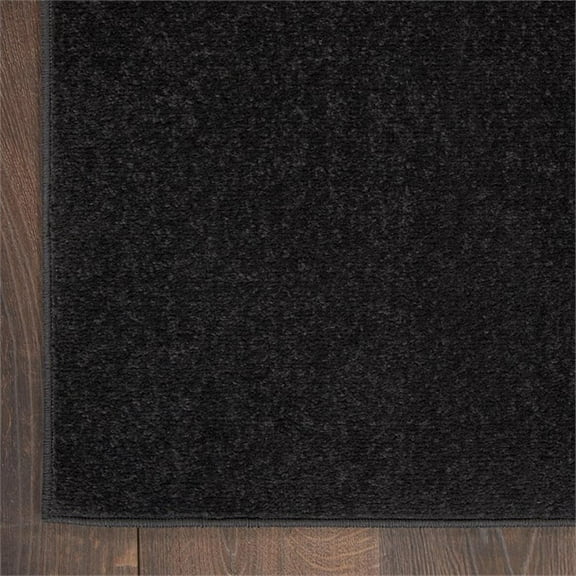 Pemberly Row 2' x 4' Black Fabric Outdoor Area Rug (2' x 4')