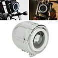 thumbnail image 4 of Phares Yeux d'Ange Ronds, Universel 4,25 Po Lampe Frontale LED Yeux d'Ange Ronds Faisceau Haut-Bas Rétro Moto DRL Plaque Chromée Coque, 4 of 8