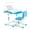 Blue, variant on Kids Study Desk and Chair Set Children Height Adjustable Large Writing Board Table with LED Lamp, Drawer, Bookstand (Blue)