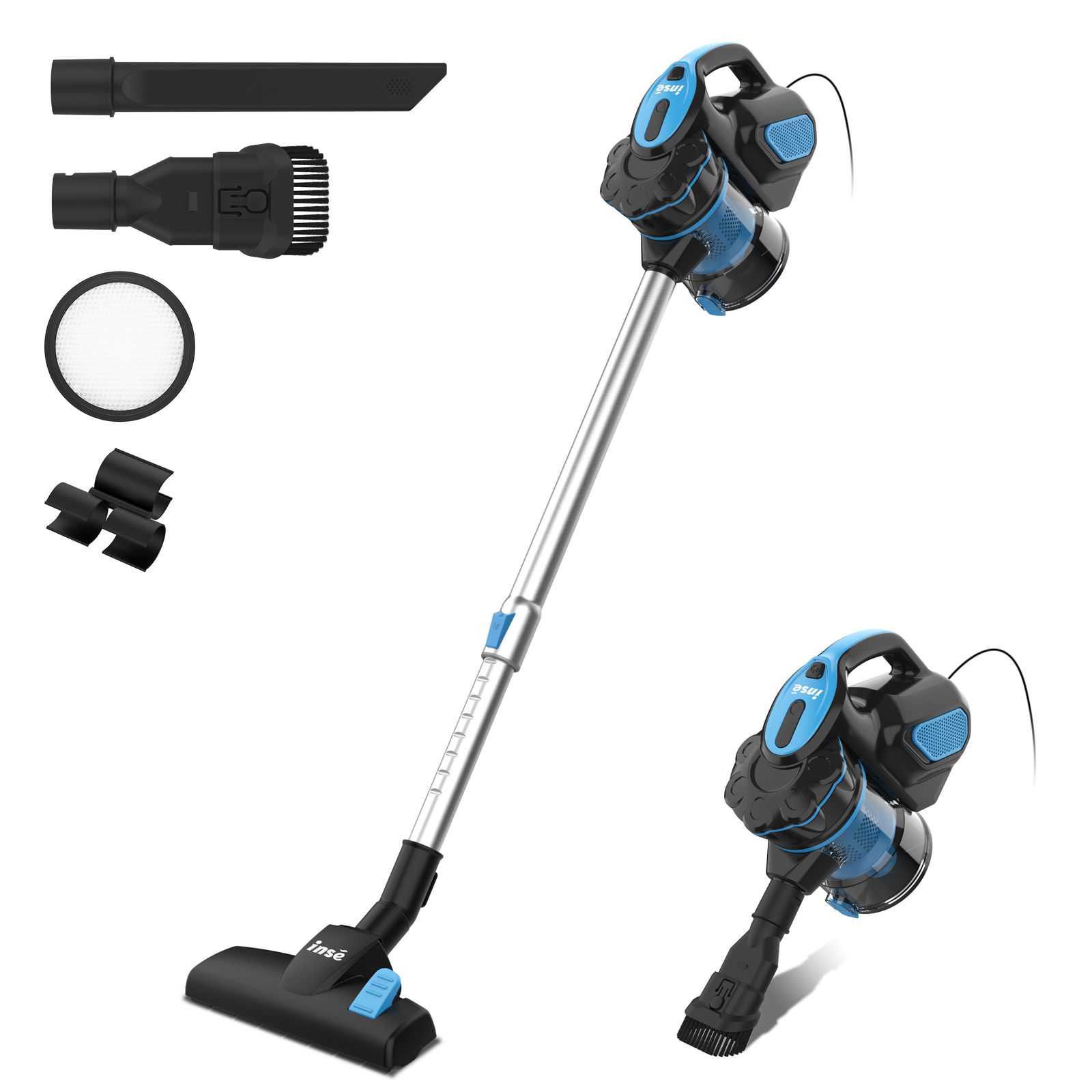 INSE Corded Vacuum Cleaner, Stick Vacuum Cleaner 18KPA Powerful Suction with 600W Motor, 3 in 1 Handheld Vacuum for Pet Hair Hard Floor Home,I5