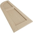 thumbnail image 6 of Ekena Millwork 18"W x 60"H (42" Low Side) Timberthane Sandblasted Two Equal Flat Panel w/Quarter Round Arch Top Faux Wood Shutters (Per Pair), Primed Tan, 6 of 6