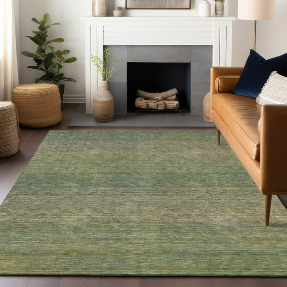 Addison Rugs Chantille Indoor/Outdoor Transitional Stripes Fern Washable Rectangle Rug, 10' x 14'