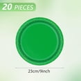 thumbnail image 2 of 20 PCS Green Paper Plates 9 Inch Disposable Plates Green Round Dinner PaperPlates Set, For Picnic BBQ Christmas Baby Shower Anniversary Birthday St Patricks Day Wicked Party Decorations Supplies, 2 of 3