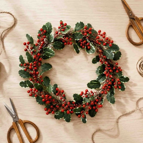 6.6 Ft Artificial Christmas Garland, Artificial Red Berry Vines for Decoration, Garland for Classroom Party Birthday Decor, Ideal GiFt for Holidays or Daily Life(Style A)
