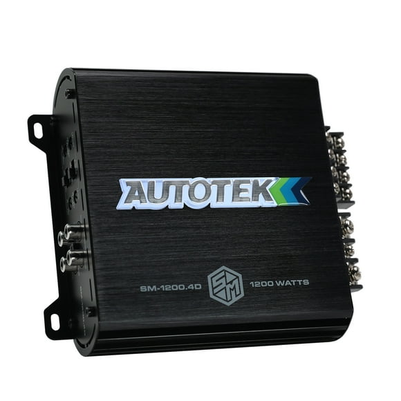 Autotek 1200 Watt 4 Channel Car Audio Amplifier with Bass Knob, Street Machine SM-1200.4D