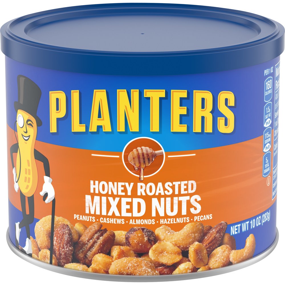 Planters Honey Roasted Mixed Nuts with Peanuts, Cashews, Almonds