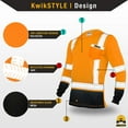 thumbnail image 2 of KwikSafety (Charlotte, NC) MECHANIC Long Sleeve Safety Shirt (w/POCKET & Black Trim) Class 3 ANSI OSHA Custom High Visibility Reflective Tape Construction Security Hi Viz Clothing Men | Orange 2XL, 2 of 7