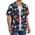 thumbnail image 4 of Xecao offers the Rocket Satellite for Men's Casual Short-sleeved Shirt, a button-up collared shirt with a pocket, perfect for beach vacations and yacht travel in the Medium size., 4 of 7