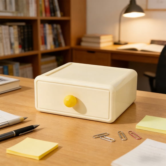 Organizador de Escritorio Multicolor con Estilo de Cajones, Caja de Almacenamiento Plástica de Gran Capacidad con Cajón Extraíble, Diseño Apilable para Papelería, Cosméticos, Suministros de Oficina,