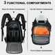 thumbnail image 3 of Snowboard Backpack Unisex Ski Boot Bag Waterproof Travel Backpack For Ski Snowboard Boots Helmet Goggles Gloves Black, 3 of 5