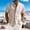 Khaki, variant on VgaVtl Short Sleeve Mens Collar Shirts Summer Button up Leisure Turtleneck Holiday Mens Tops Striped Beach