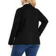 thumbnail image 3 of Agnes Orinda Women's Plus Size Lapel Drop Shoulder Long Sleeves Open Front Jacket 1X Black, 3 of 7