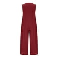 thumbnail image 4 of Burgundy Wine Faux Gauze Linen Pants for Women Fall Summer Loose Fit Brunch Thin Flare Bell Bottom Plain Long Bootcut Leg Jumpsuits Pants One Piece Women 2025 Clothing L, 4 of 5