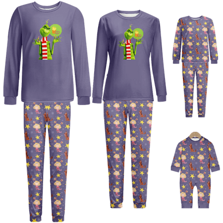 

Matching Family Christmas Pajamas Sets Christmas Print Baby-Kids-Adult-Pet Size 2 Pieces Top and Pants Bodysuits Clothes Pajamas Set