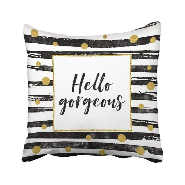 Funda de Almohada ABPHQTO Blanca con Frase Motivacional Hello Gorgeous 45x45 cm