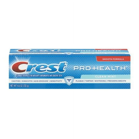 Crest Pro-Health Smooth Formula Toothpaste, Clean Mint Paste, 4.6 Oz (Pack of 6)