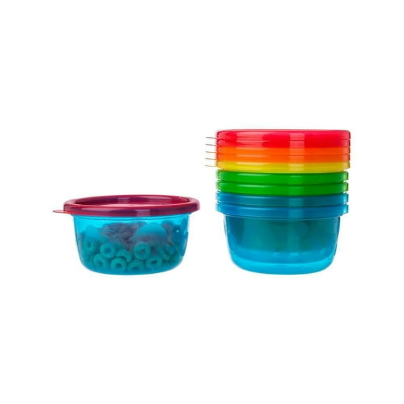 Paquet de 6 bols 237 ml avec couvercles Take & Toss de The First Years - les couleurs peuvent varier 237 ml, Paquet de 6