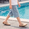 thumbnail image 5 of HSBDNZQ Kids Suede Clogs with Cork Footbed, Boys Girls Sandals Arch Support Slip-on Slippers Indoor Outdoor Adjustable Buckle Mules, 5 of 9