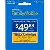 Walmart Family Mobile $49.88 Unlimited Monthly Prepaid Plan + 30GB of Mobile Hotspot Direct Top Up
