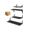 thumbnail image 1 of Repisas Flotantes Madera Modernas Estantes Baño Topon 4 Pzs Belug Negro, 1 of 5