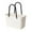 White, variant on Portable Beach Bag - Semi-Circular Straw Basket Handbag with Drawstring, Summer Tote for Swimming & Picnic
