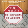 thumbnail image 6 of Private Property No Trespassing No Soliciting (10 Pack) 10 inch X 10 inch Octagon Aluminum Metal Signs with Aluminum Mounting Stakes Weather Resistant UV Protected for Workplace Private, 6 of 8