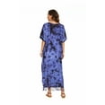 thumbnail image 6 of Beautybatik Dark blue Women Hippie Tie Dye Caftan Kaftan Loungewear Maxi Plus Size Long Dress 4X, 6 of 6