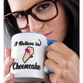 thumbnail image 2 of 3dRose, I Believe In Cheesecake, 15oz Two-Tone Blue Mug, 2 of 7