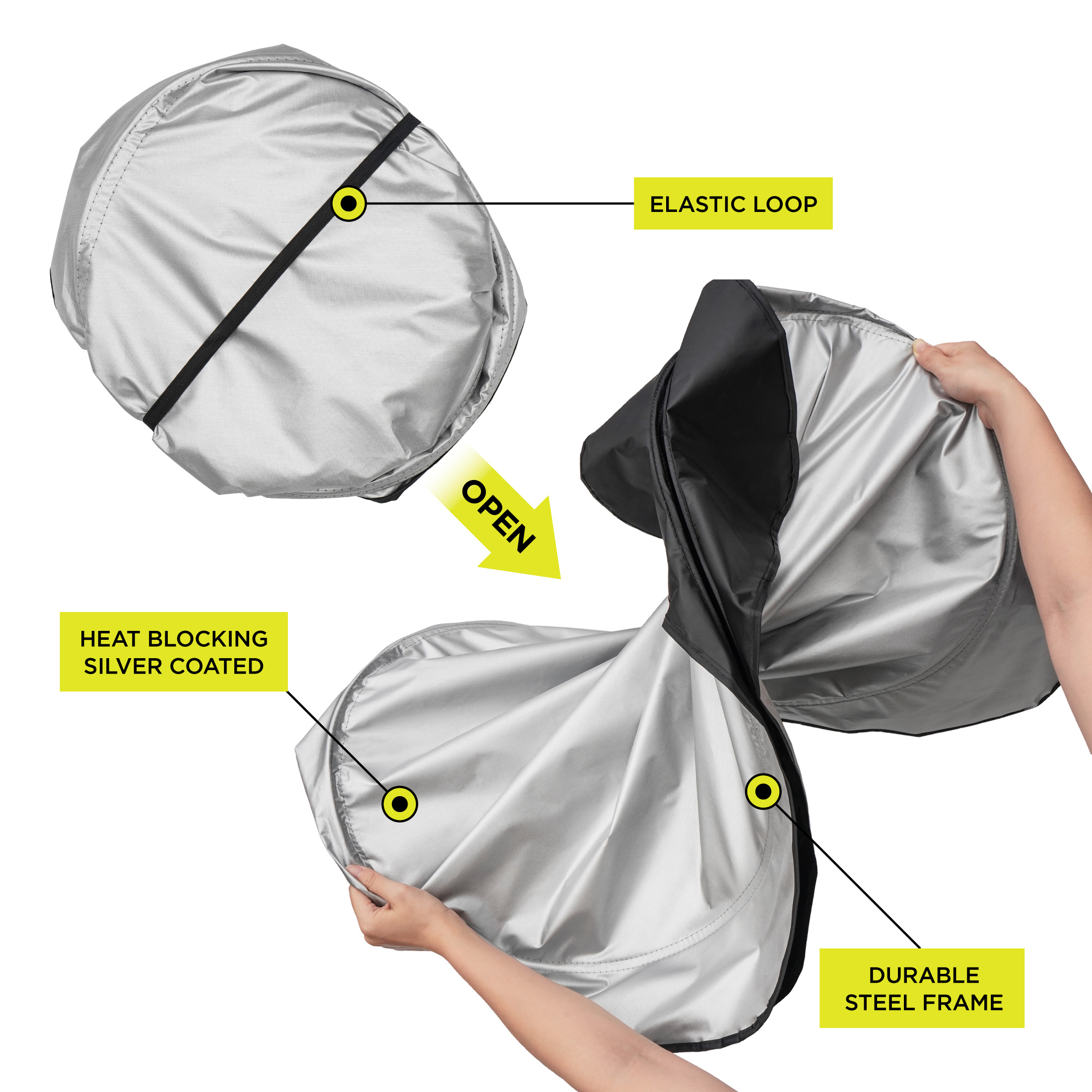 Auto Drive Foldable Windshield Sunshade, 67" x 39" photo 4