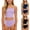 Purple, variant on ATOGUTA Girls Swimsuit 2-Piece Bikini Set Adjustable Strap Bathing Suits for Teens Swimwear Black, Size 5T-14