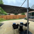 thumbnail image 3 of PURPLE LEAF 11FT Deluxe Square Solar Powered LED Patio Umbrella with Base, Large Offset Cantilever Umbrella with 360° Rotation, Black, 3 of 17