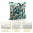 thumbnail image 4 of COMIO Ocean Theme Throw Pillow Covers Mediterranean Style Decorative with Sea Turtles/Coral Cushion Cover Beach Nautical Decorative Pillowcases, 4 of 5