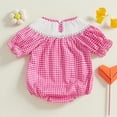 thumbnail image 5 of Coerni First Birthday Outfit Girl Heart Bubble Romper Jumpsuit Bodysuit New Born Waffle Clothes Baby Knitted Embroidered Plaid Onesie, 5 of 8