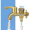 thumbnail image 1 of Double Faucet 1/2" Garden Faucet Brass Outdoor Faucet Garden Anti-Frost Double Outlet Faucet Washing Machine Faucet Double Ball Drain Tap For Garden, 1 of 5