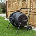 thumbnail image 4 of KoolScapes 50-Gallon Tumbling Composter Bin, Rotatable Wheeled Composting System for Garden, Easy Waste Recycling, Black, 4 of 7