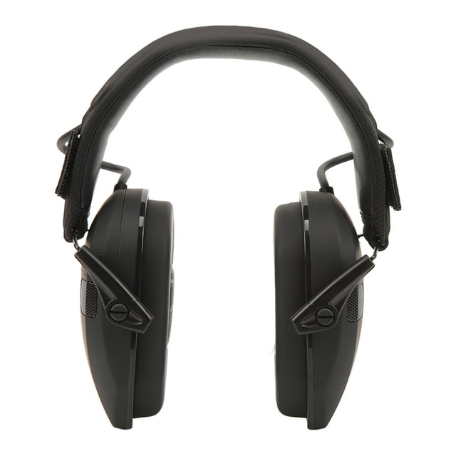 Noise Reduction Earmuffs, Hearing Protection with Built in Directional Microphone and Soft Padding Compact Folding Design for Sports Events Woodworking