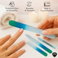 thumbnail image 3 of Alban Czech Glass Nail File Set with Manicure Stick & Vegan Leather Cosmetic Case (Green-Blue Nail Files, Light Blue Manicure Stick & Cosmetic Case), 3 of 7