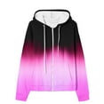 thumbnail image 5 of safuny Womens Zip Up Hoodies Coats Long Sleeve Gradient Oversized Sweatshirts Jacket with Pockets Fall Fashion Clothes Hot Pink _f M, 5 of 6