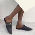 thumbnail image 5 of Fashion Women Shoes Ladies Fashion Solid Color Denim Half Slippers Pointed Toe Flat Casual Shoes, 5 of 9