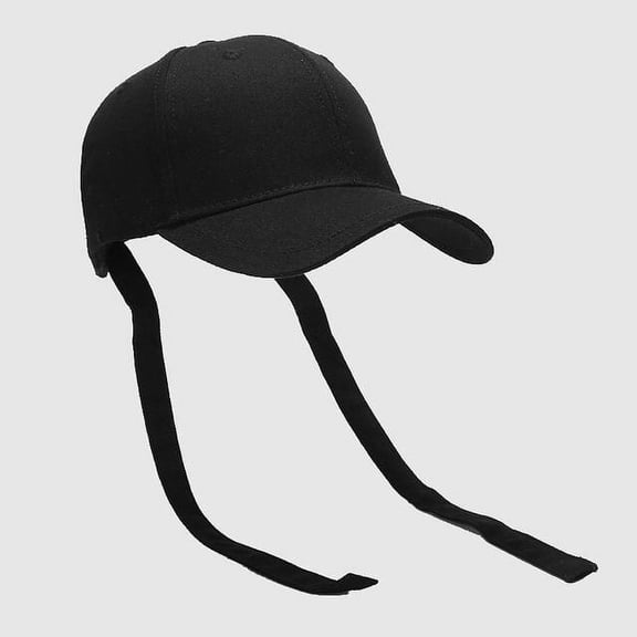 CoCopeanut New Fashion Long Rope Baseball Cap Black White Summer Autumn Adjustable Snapback Hats for Women Men Hip Hop Cap Street Dad Hat