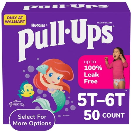 Pull-Ups Girls' Potty Training Pants, 5T-6T (46+ lbs), 50 Ct (Select for More)