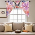 thumbnail image 4 of Easter Bunny Swag Valances for Kitchen Window, Watercolor Red Purple Pink Floral Rabbit Small Swag Valances Rod Pocket Curtain Drapes Window Treatment for Bedroom Bathroom, 56x36 Inch, 4 of 9