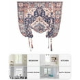 thumbnail image 6 of Orange Blue Boho Tie Up Curtains for Window, Thermal Insulated Balloon Shade Adjustable Rod Pocket Curtains Valance Panels for Kitchen Bathroom Cafe 52 x 45 Ethnic Geometric Southwest, 6 of 6